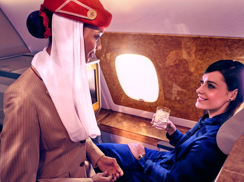 Why are cabin crew using mobile phones onboard Emirates flights. New Samsung Galazy A7 smartphones being introduced as meal ordering devices.