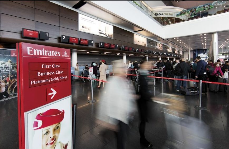 Emirates check-in at Dublin Airport. Photo Credit: daa