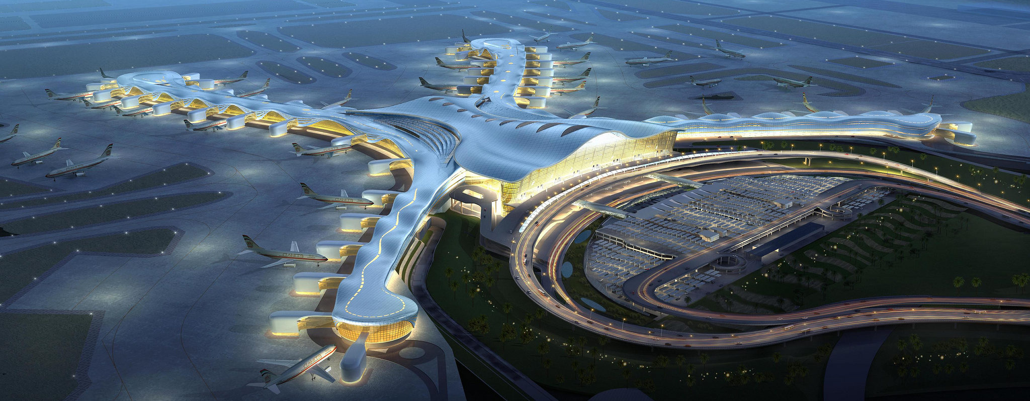 The new Midfield Terminal will be able to handle 30 million passengers a year