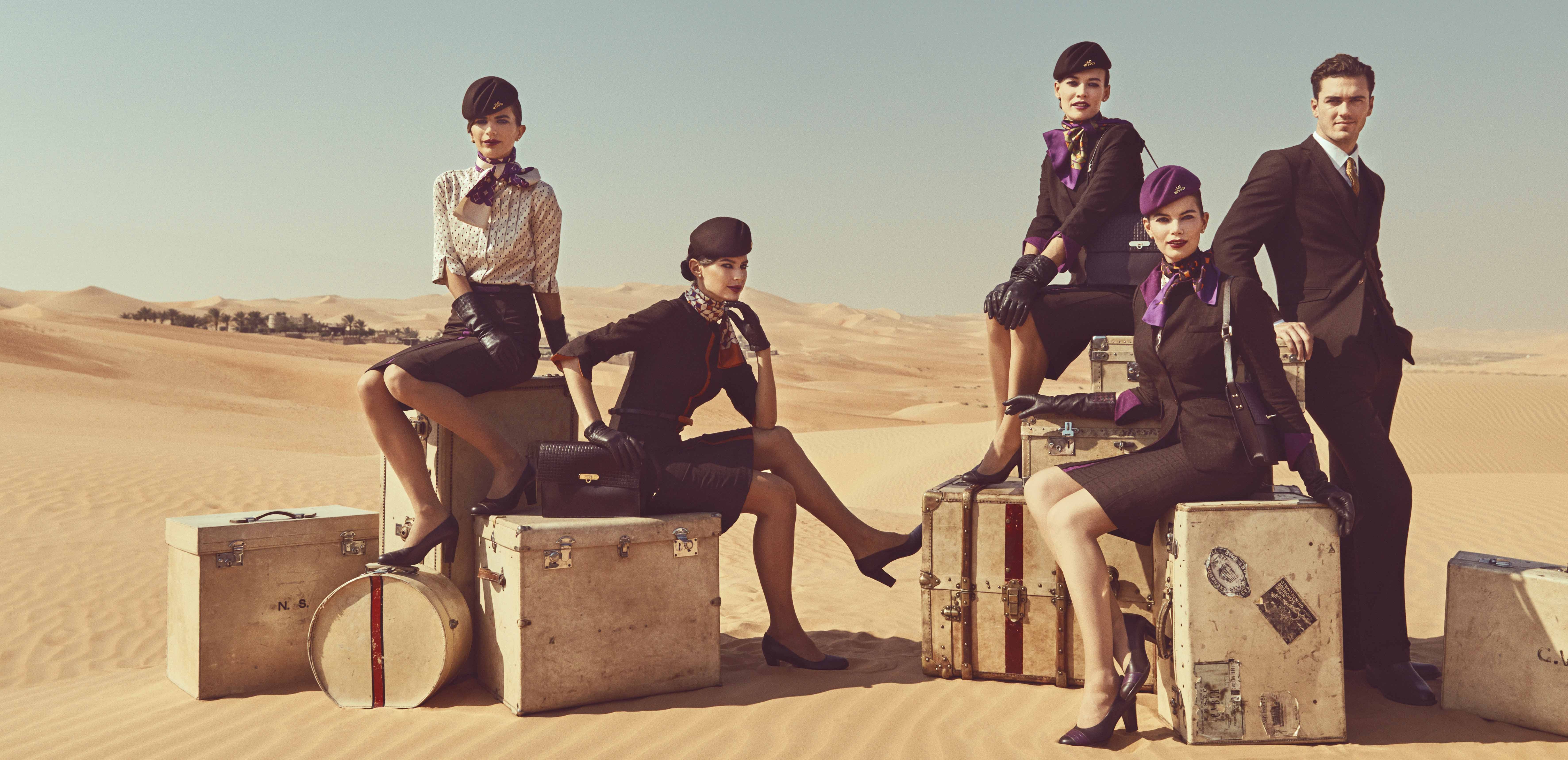 The new Etihad Airways uniform and livery - part of its Flying Reimagined campaign