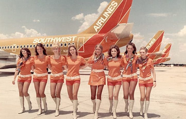 The original Southwest Airlines flight attendant uniform.