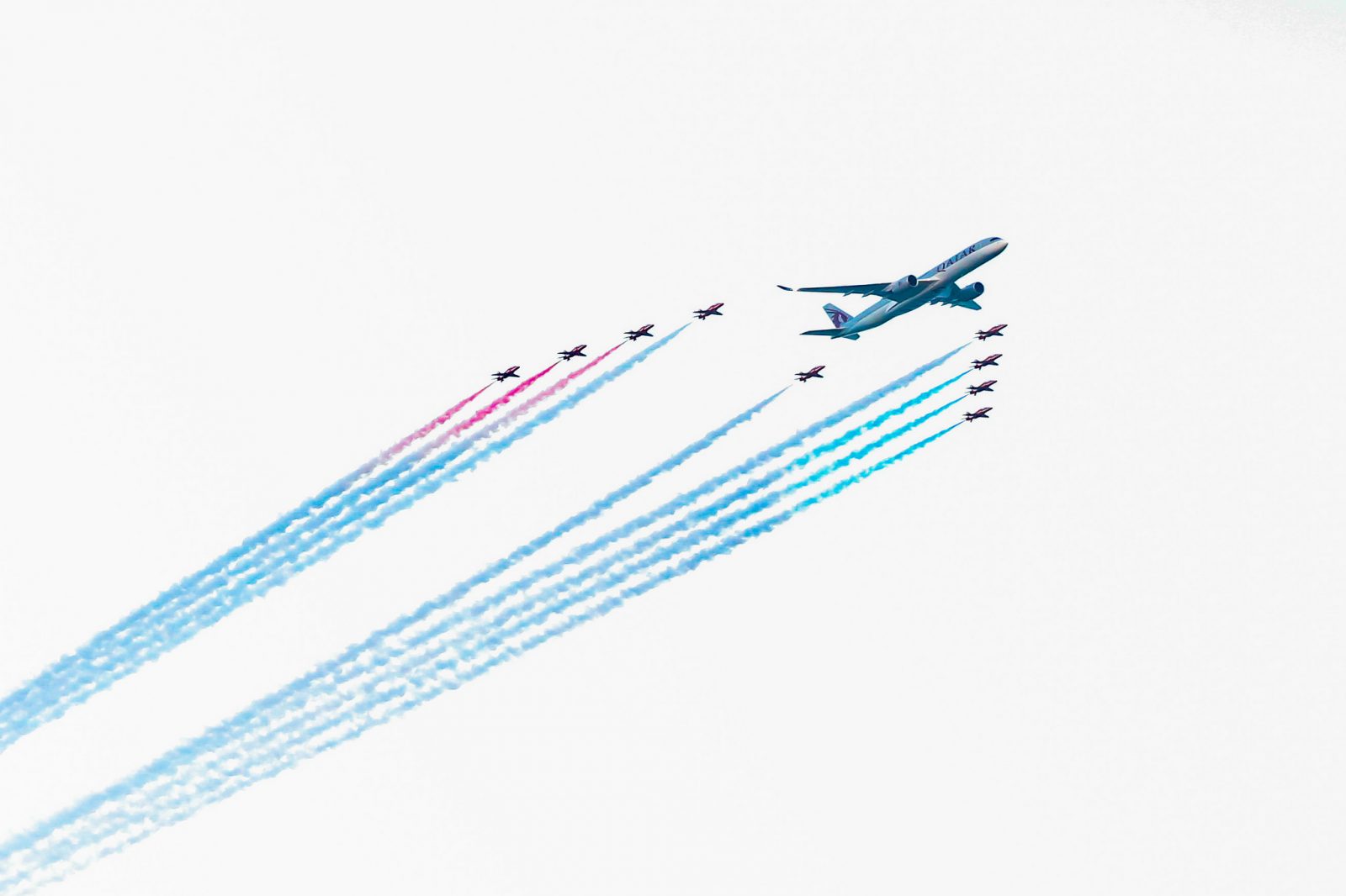 Qatar Airways Has Celebrated its 20th Anniversary in Spectacular Style With Red Arrows Fly Past in Doha