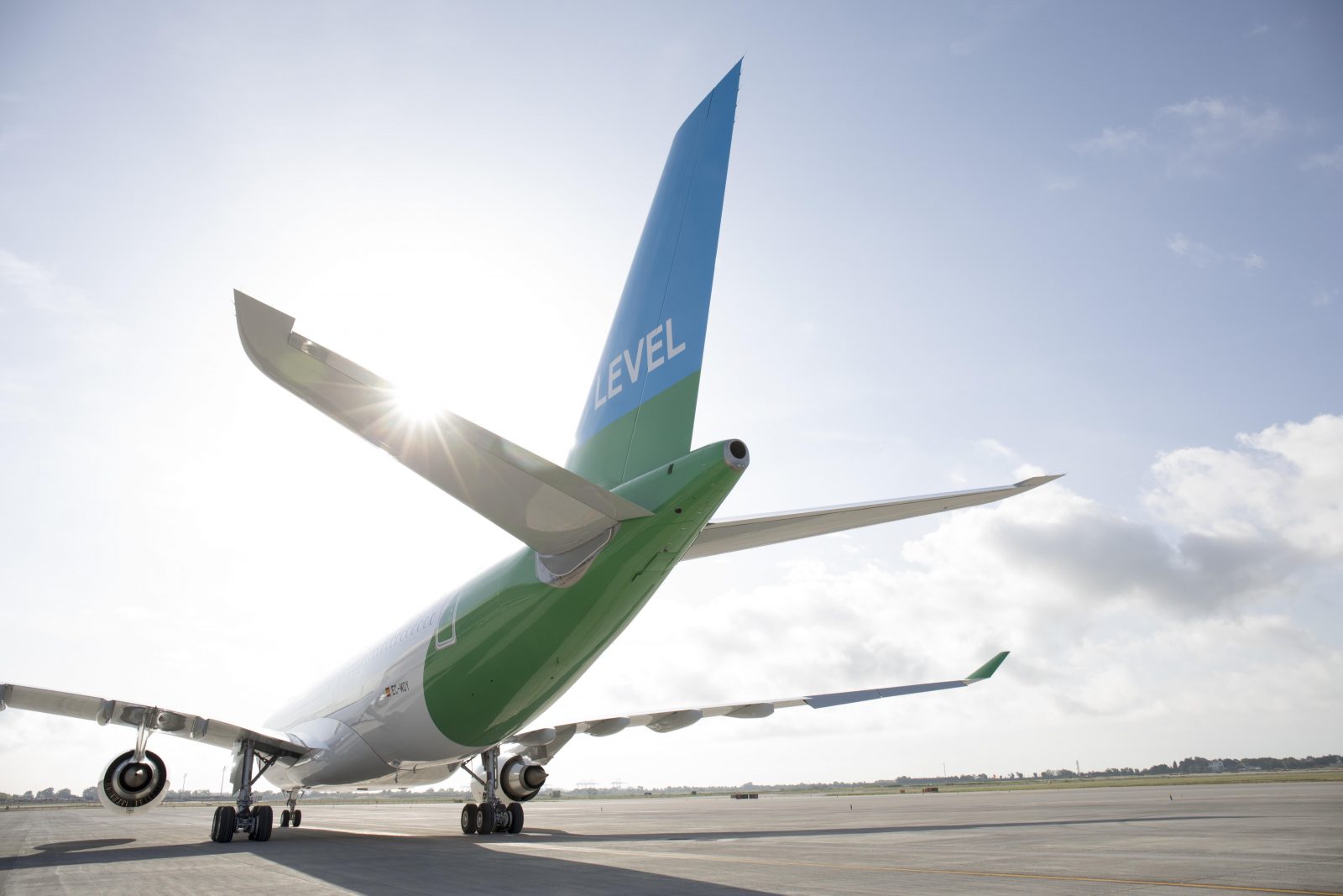 a plane on the runway