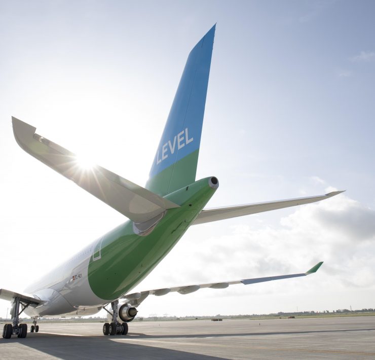 a plane on the runway