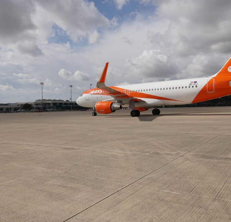 an airplane on a runway