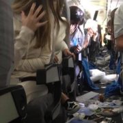 Here's a very good reminder of why passengers should keep their seat belts fastened, and avoid hanging around the exit doors, lavatories and galley areas. On Thursday, an Aerolineas Argentinas flight en route from Miami to Buenos Aires encountered severe turbulence during the meal service. Around 15 passengers suffered injuries and 8 of those had to be taken to the hospital. Flight number AR1303, operated by an Airbus A330-200 departed Miami at approximately 1.30pm and was flying around an area of thunderstorms when it suddenly hit the turbulence around 4 and a half hours into the flight. Flight tracking service, Flightradar24 shows the aircraft suddenly dropping 700 feet and then being bounded up 1500 feet.