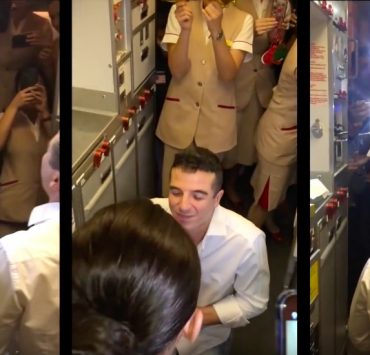 Awwwww: Emirates Cabin Crew Member Say's "Yes" to In-Flight Proposal