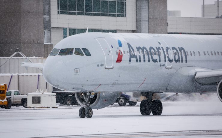 a plane on the runway
