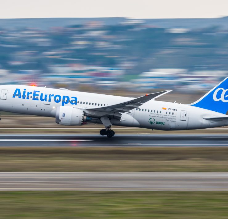 a plane taking off from a runway