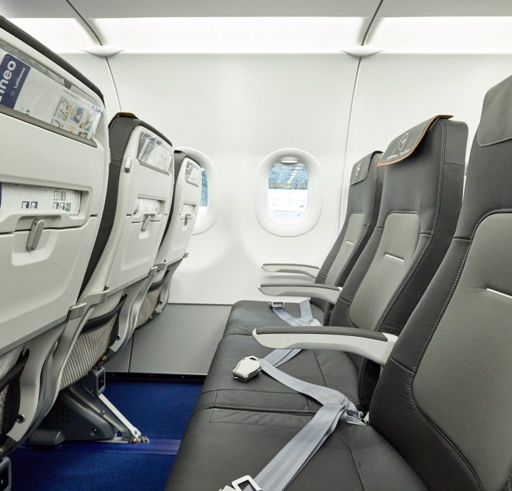 a seat belts in an airplane