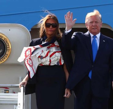 Everybody Thinks Melania Trump Looks Like a Member of Cabin Crew at Door of Air Force One