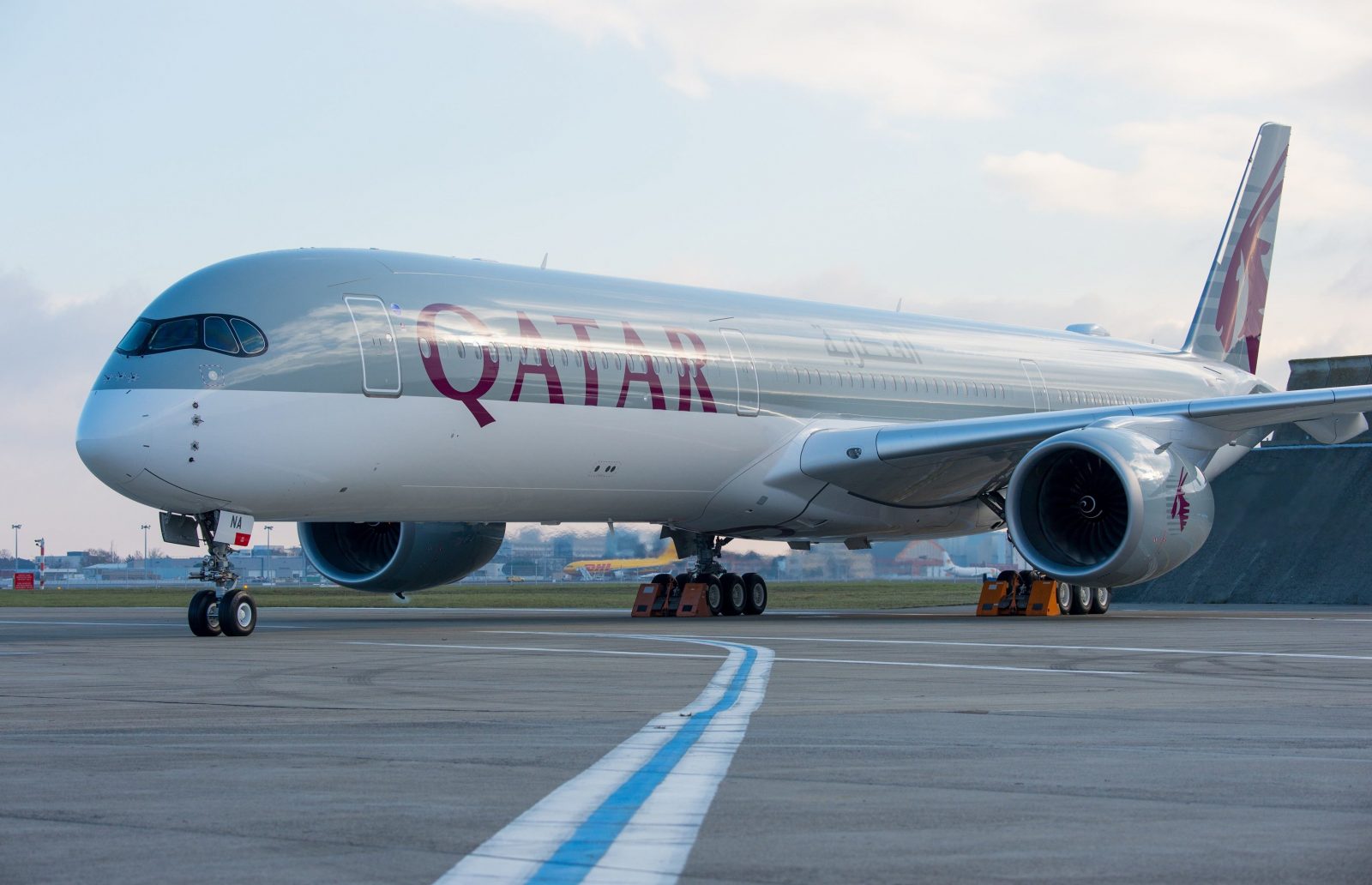 a large airplane on a runway