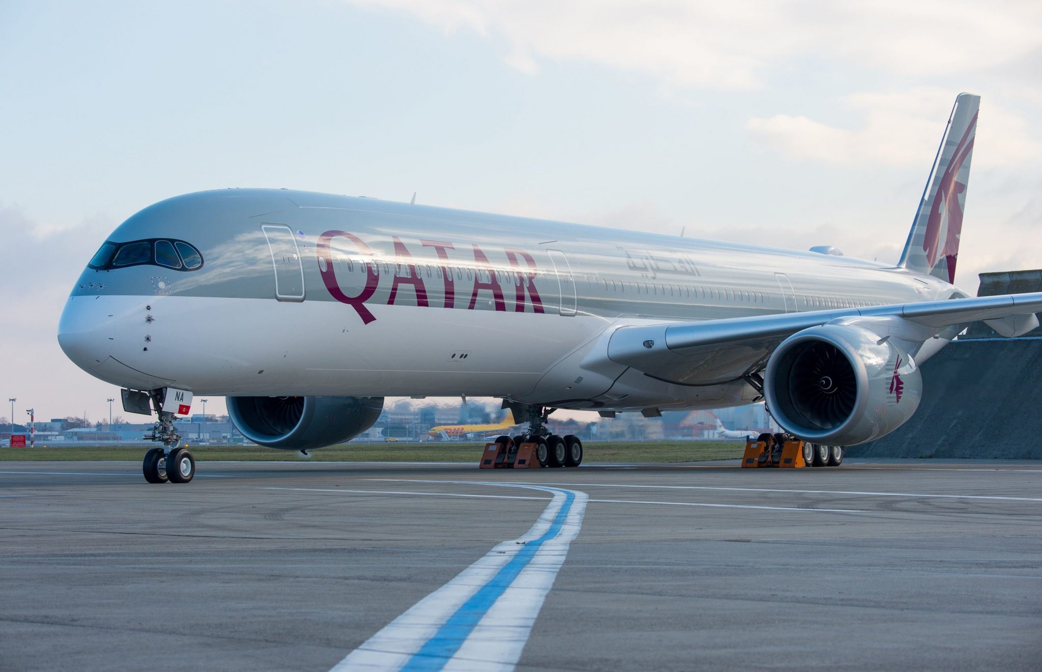 a large airplane on a runway