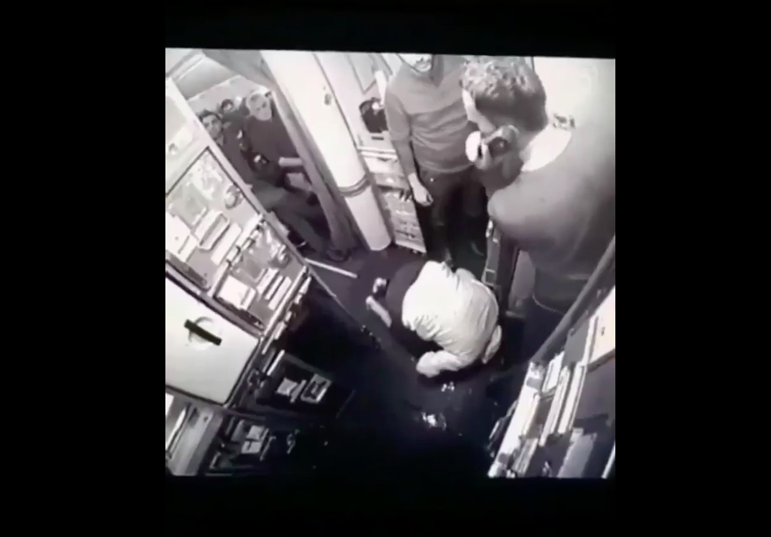 WATCH: Video of Passenger Punching Flight Attendant Moments After Praying on Galley Floor
