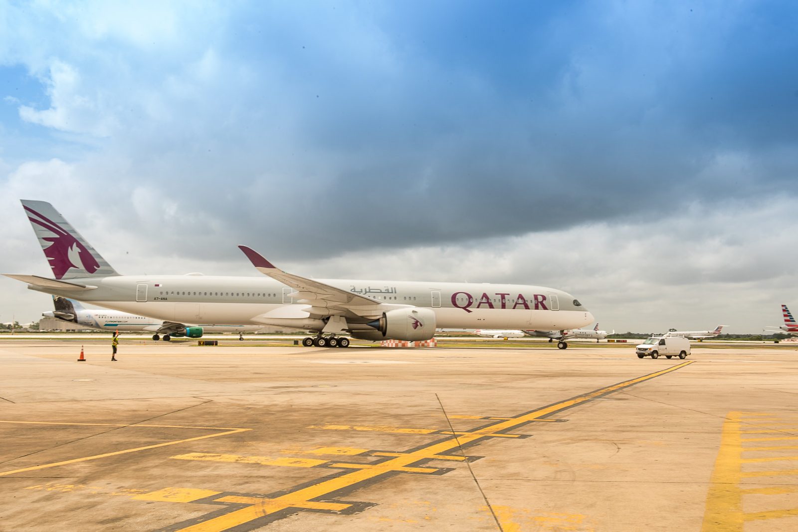 a large airplane on a runway
