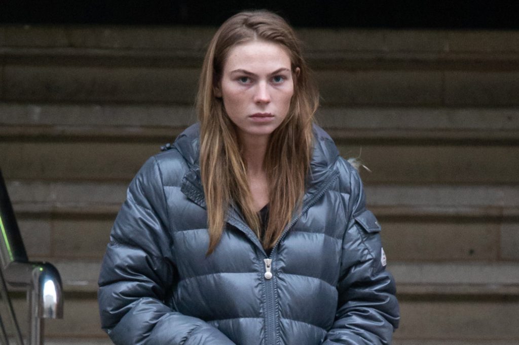 a woman in a puffy coat