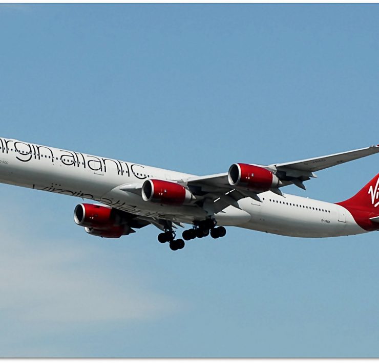 a large airplane flying in the sky