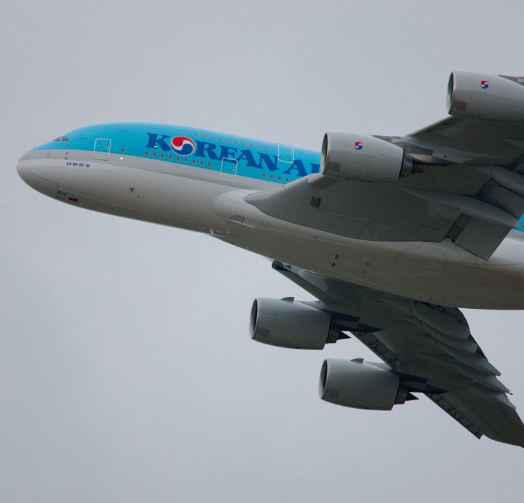 a plane flying in the sky