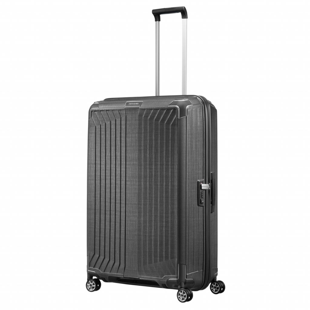 a black suitcase with wheels