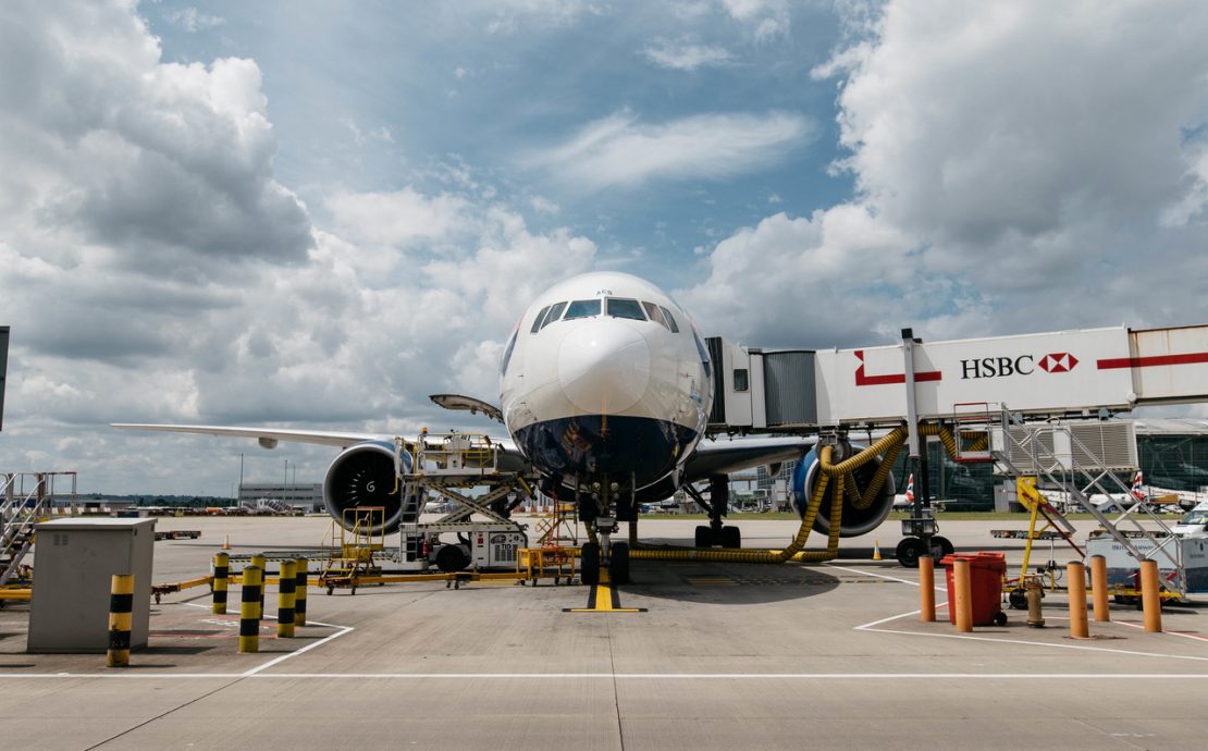 a plane on the tarmac