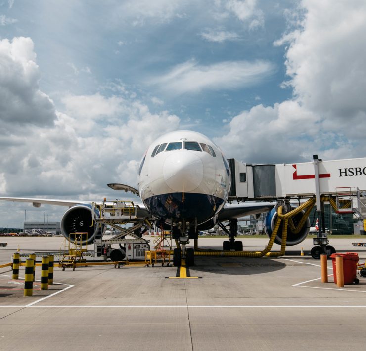 a plane on the tarmac