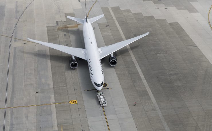 an airplane on the runway
