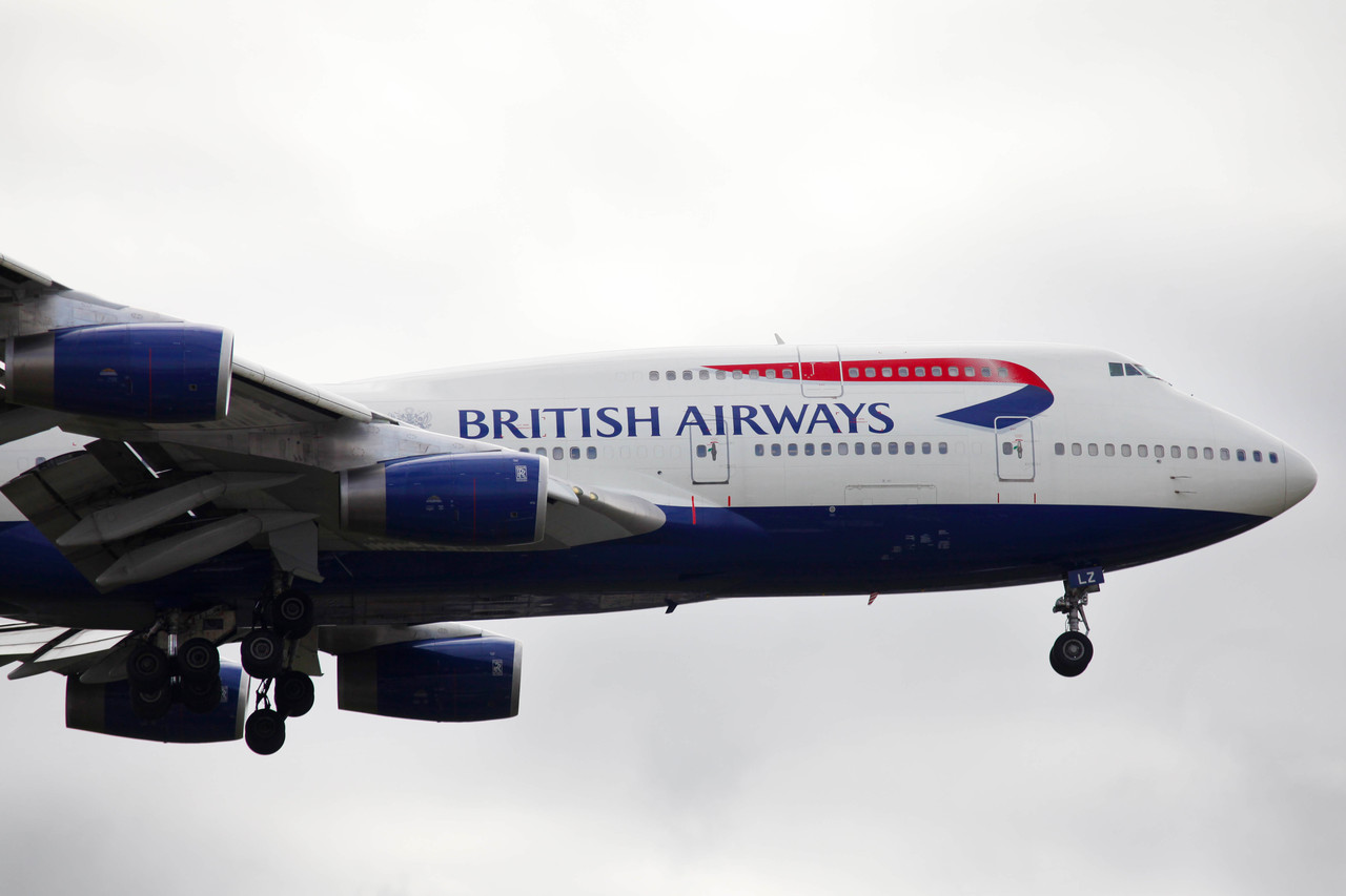 a large airplane in the air