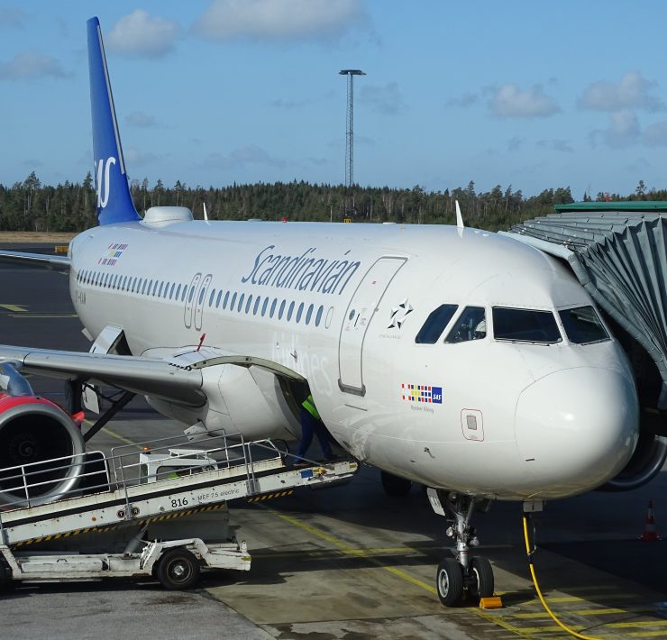 a plane parked at an airport