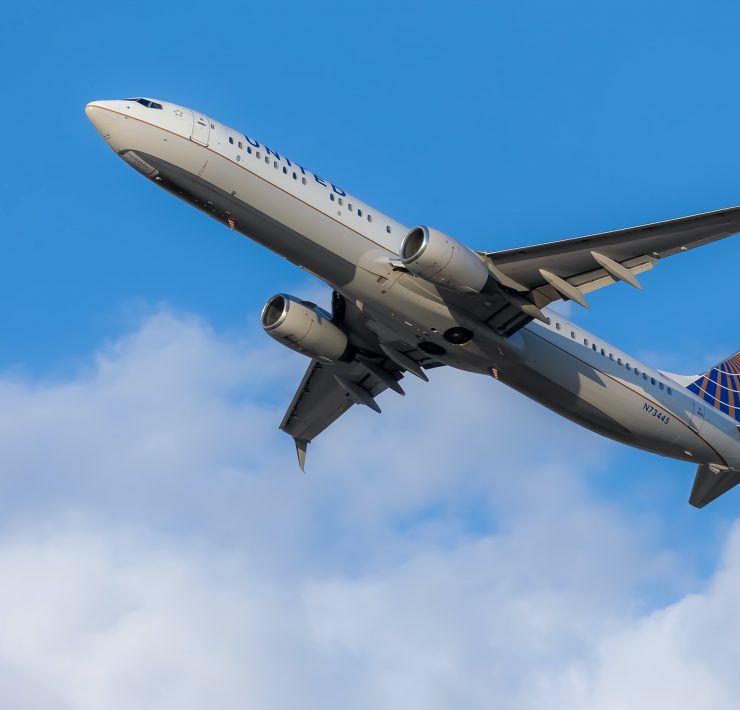 a plane flying in the sky