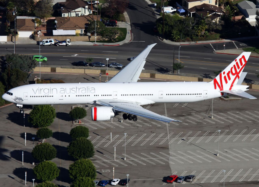 an airplane on a parking lot