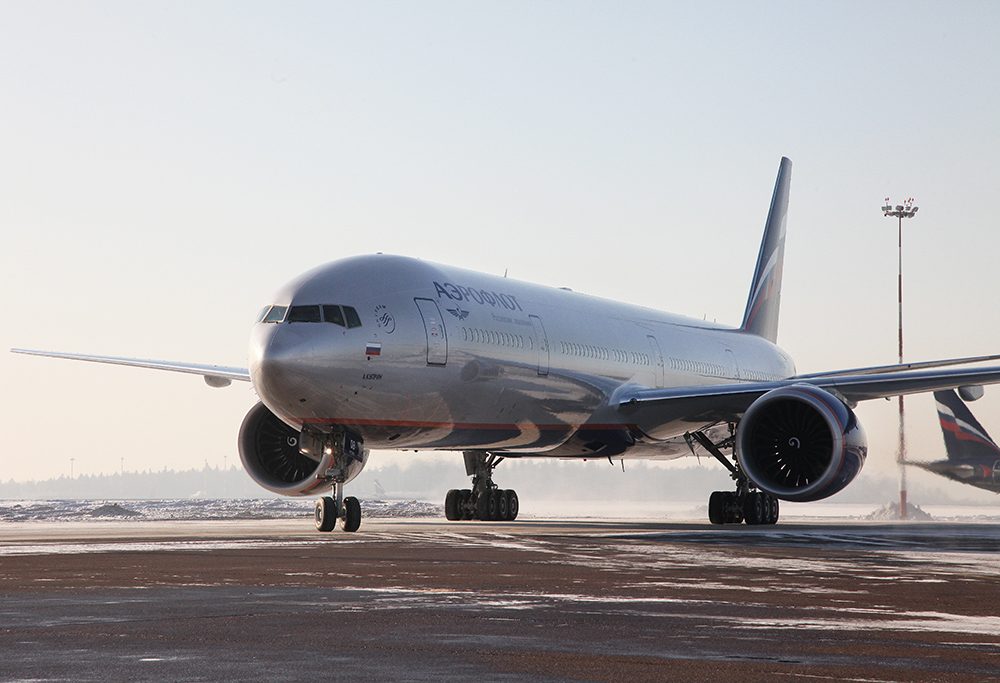 a large airplane on a runway