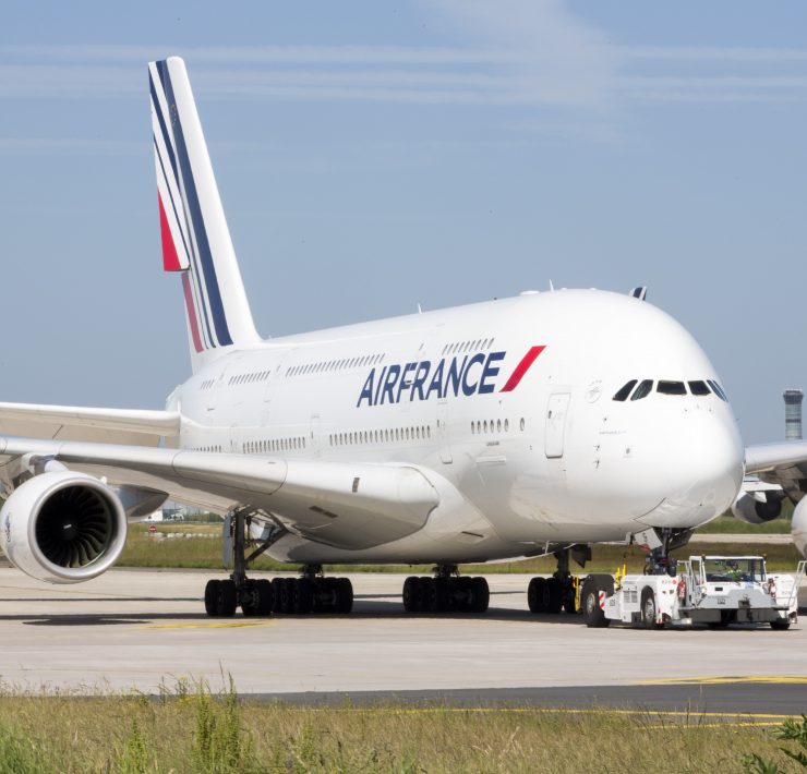 a large airplane on the runway