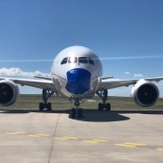 a plane on the runway