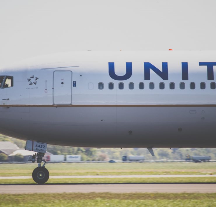 a close up of an airplane