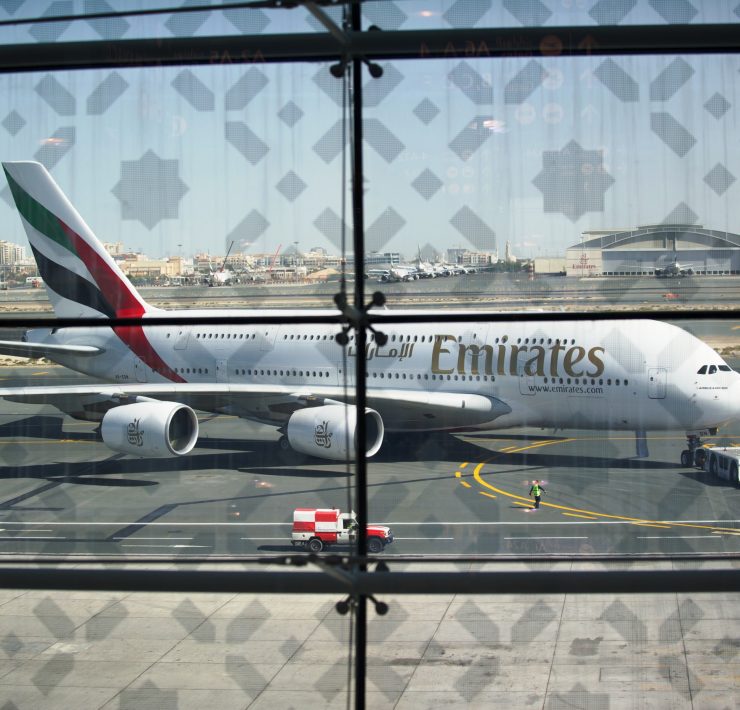 a large airplane on the runway