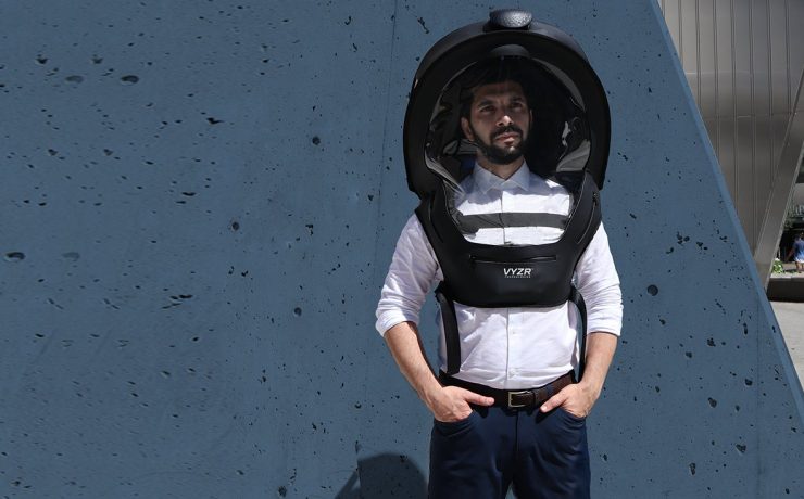 a man wearing a black helmet