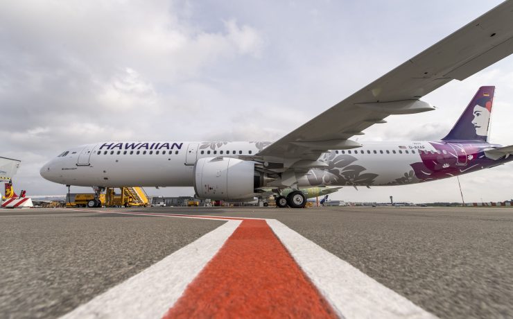 a plane on the runway