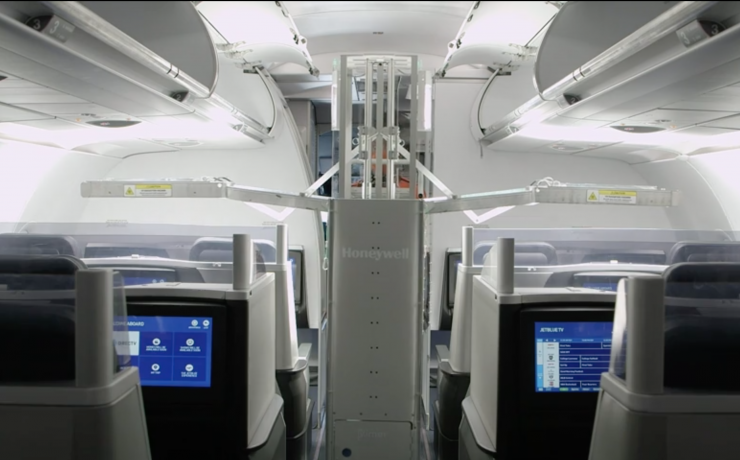 an inside view of an airplane