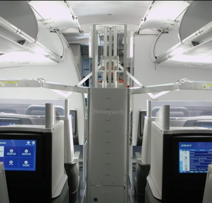 an inside view of an airplane