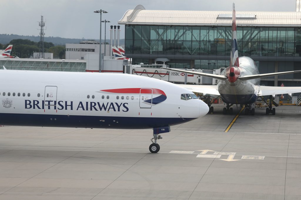 a plane on the runway