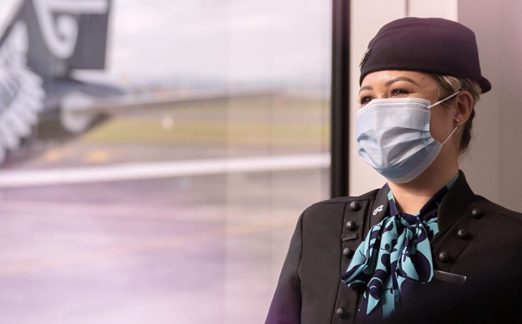 a woman wearing a face mask