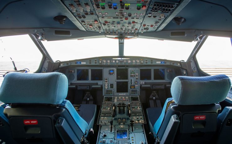 the inside of a plane