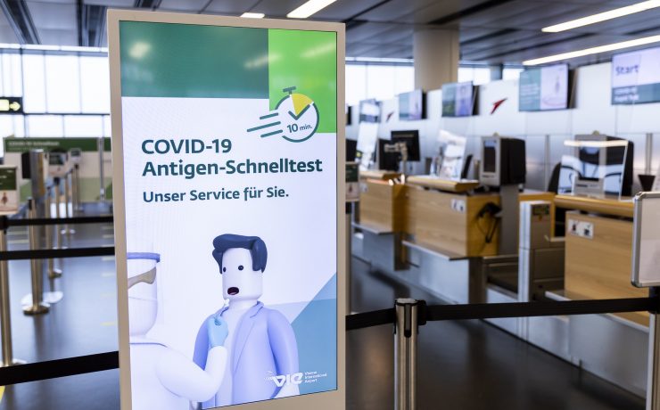 a sign in a building