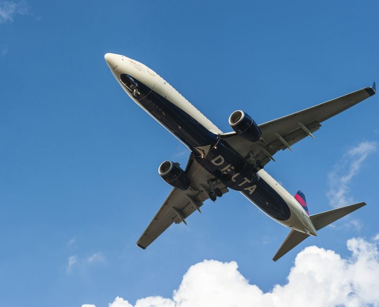 a plane flying in the sky