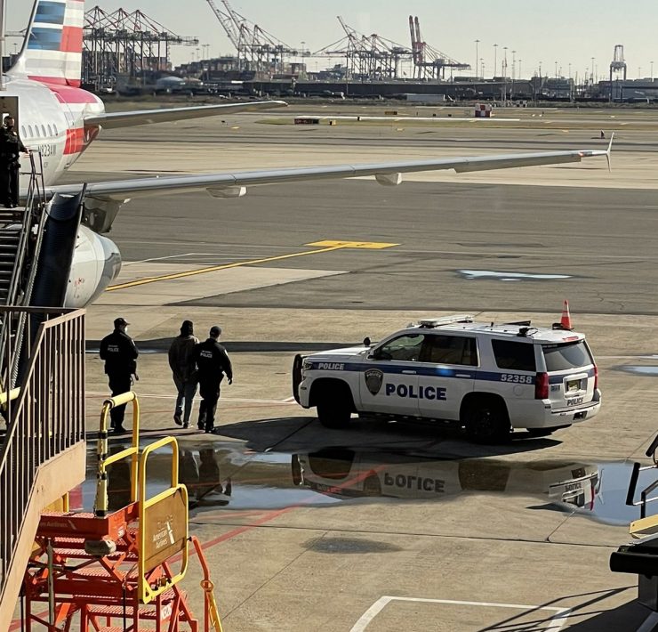 a police car parked on a tarmac