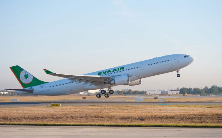 a large airplane taking off