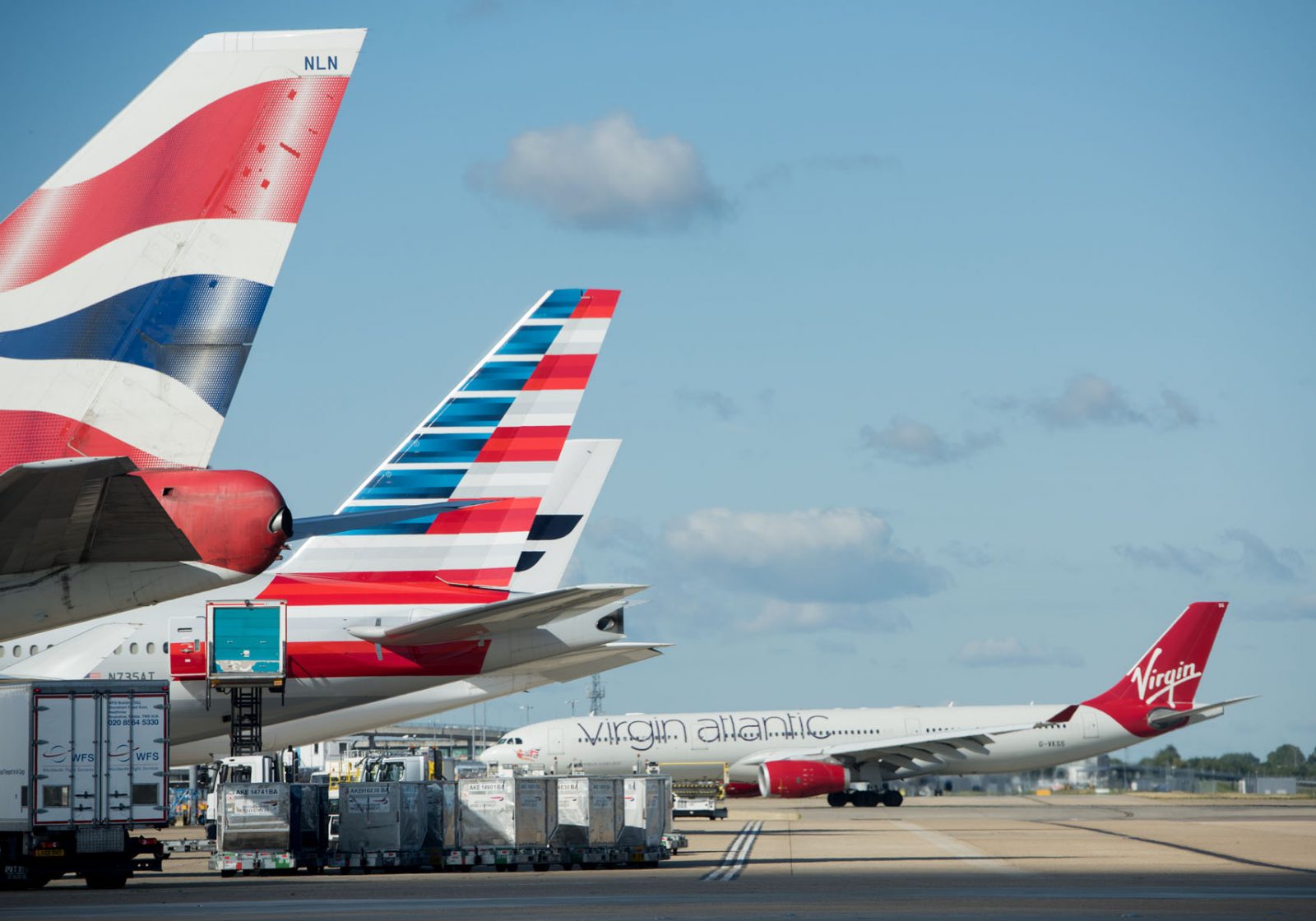 airplanes parked at an airport
