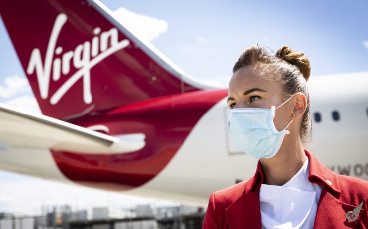 a woman wearing a face mask
