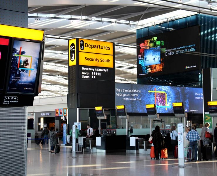 people in an airport terminal