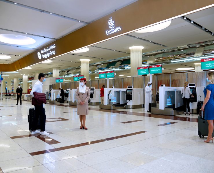 people in a large airport